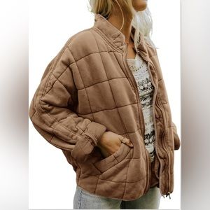 Women’s Dolman Quilted Zip-up Jacket
